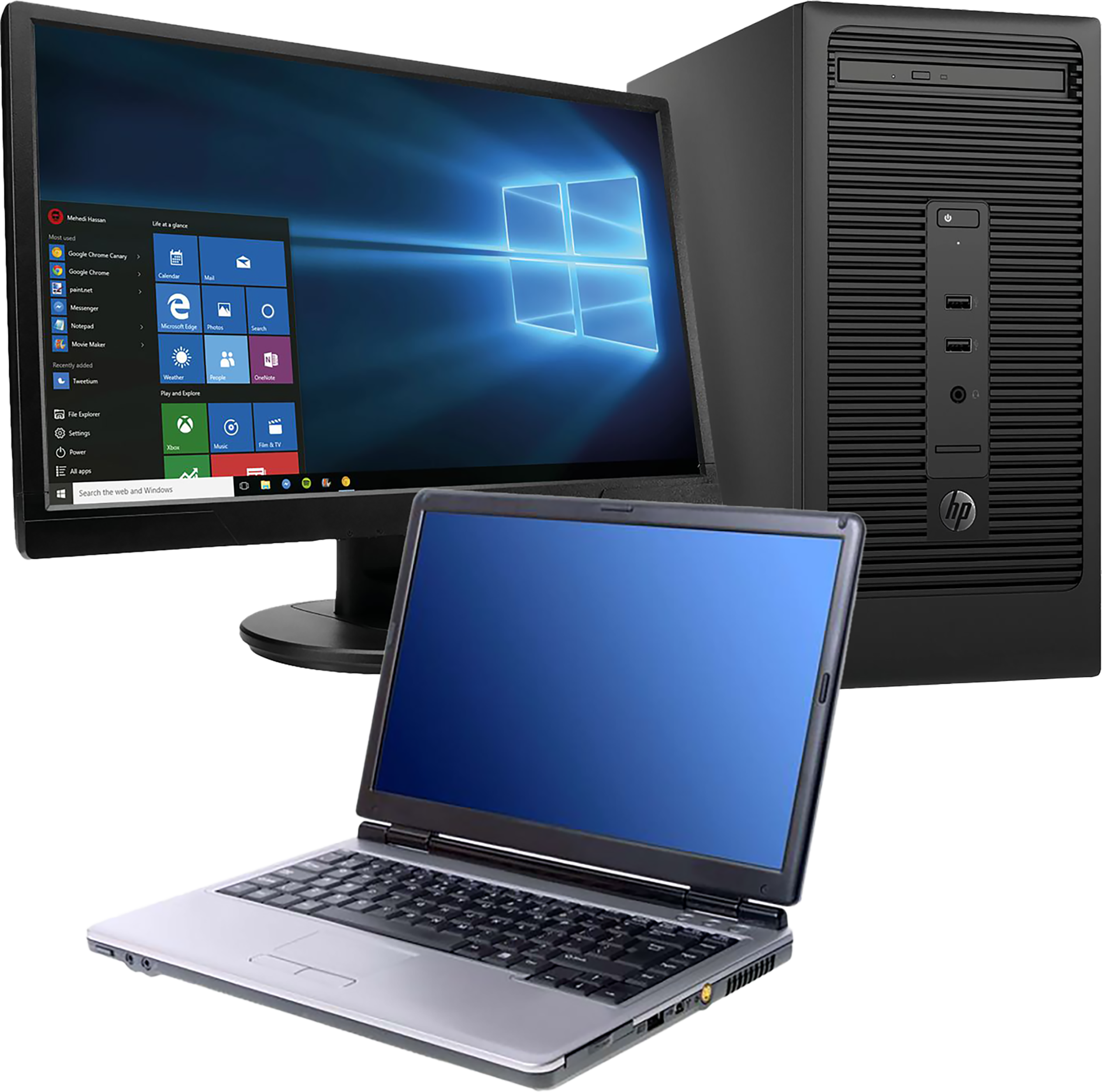 Computer, Monitor, and Laptop