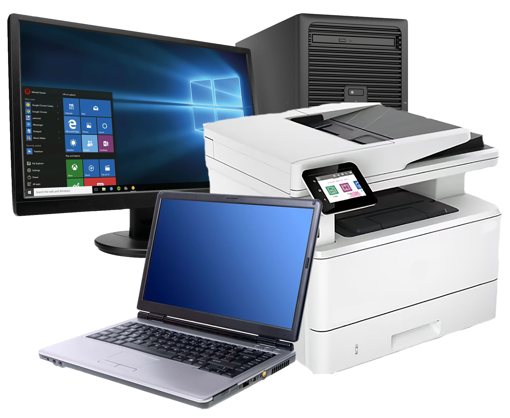 Computer&Laptop&Printer Computer, monitor, laptop, and printer